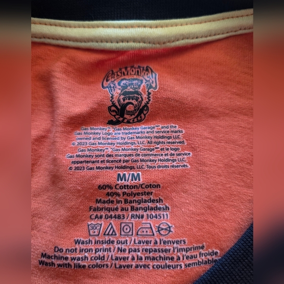 Men's Gas Monkey Garage Raglan Tee,  Size  M - Picture 5 of 8